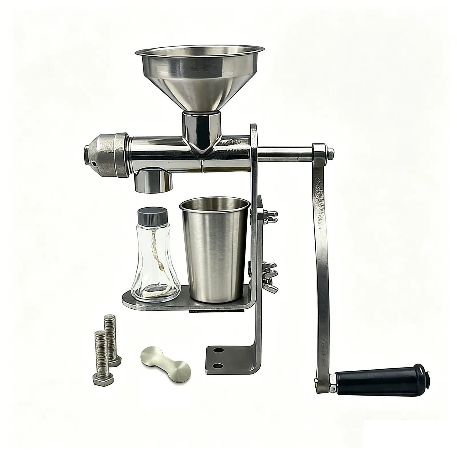 Prensa de aceite manual de acero inoxidable extractor doméstico a manivela para semillas y frutos
