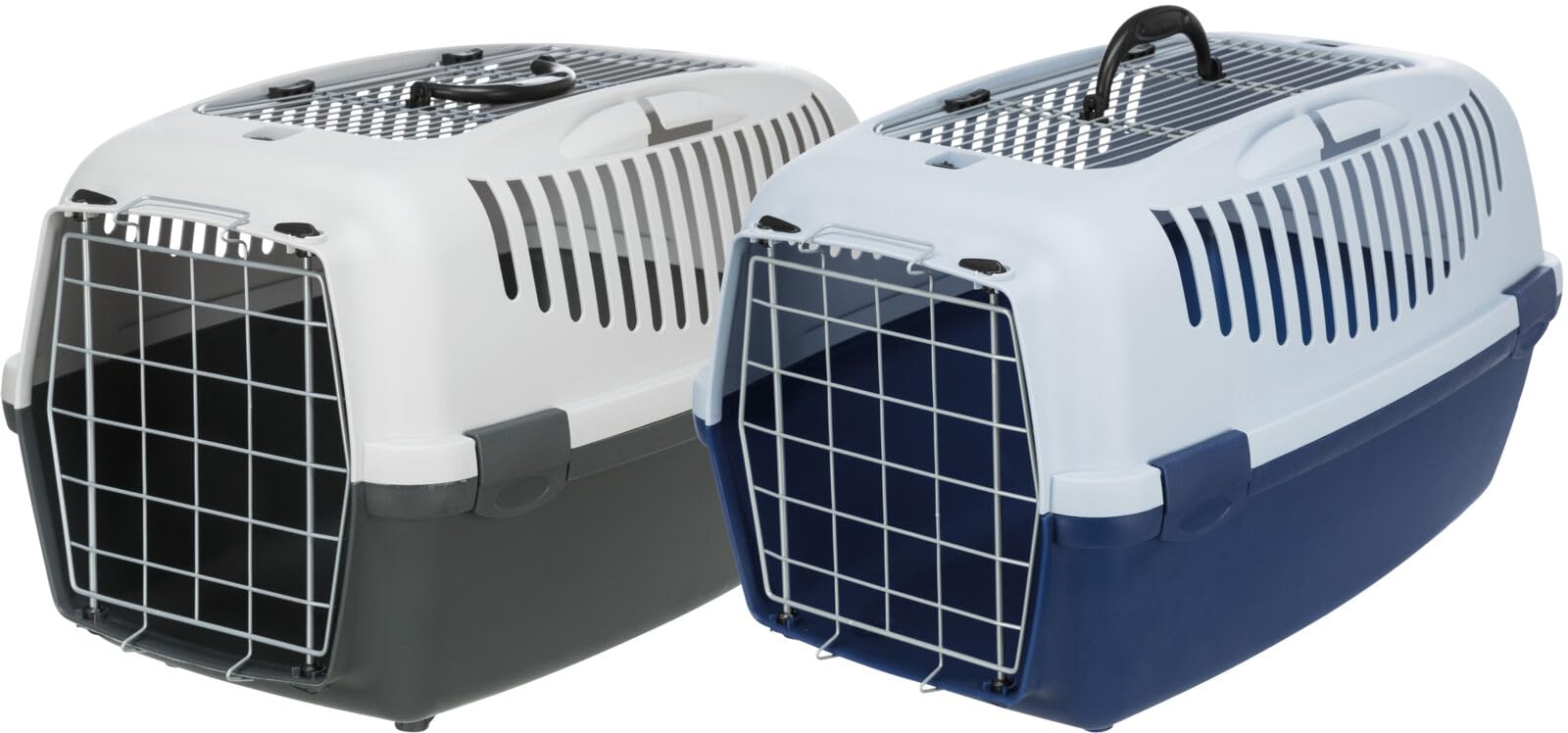 Trixie 39861 Capri 3 Open Top - Trasportino, Per animali fino a 12 kg, Plastica, Grigio chiaro/Grigio scuro, 40 × 38 × 61 cm