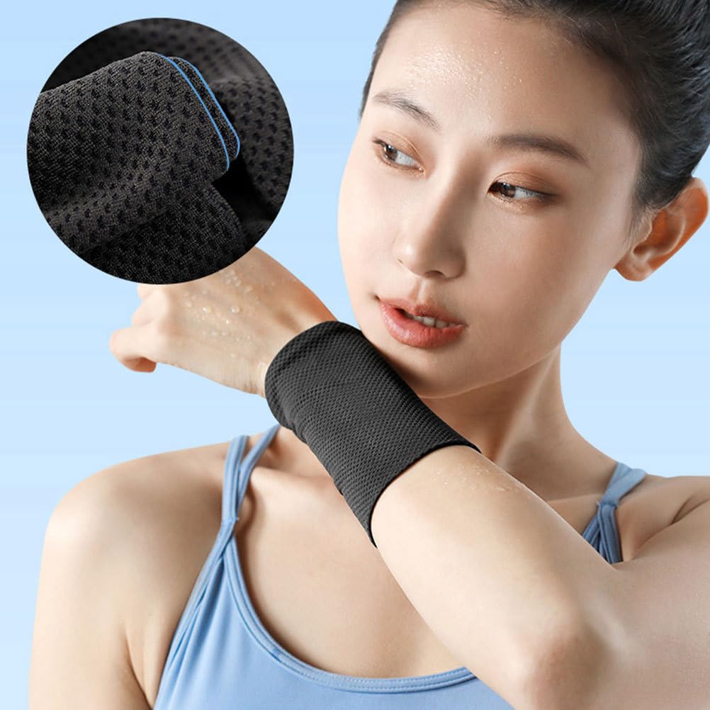 Hemoton 4 Pairs Chilling Ice Silk Outdoor Wrist Covers,Wicking Wrist Sweat Bands,Unisex Wristbands Sports Wristbands Thin Wrist Band Summer Ice Wristband Gym Towels for Working Wrist Guards Cool