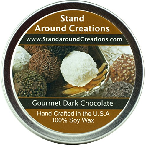 Premium 100% All Natural Soy Wax Aromatherapy Candle - 8oz. Tin: Gourmet Dark Chocolate - A Rich, Slightly Bitter Aroma of Gourmet Dark Chocolate .Naturally Strong, Highly Scented.