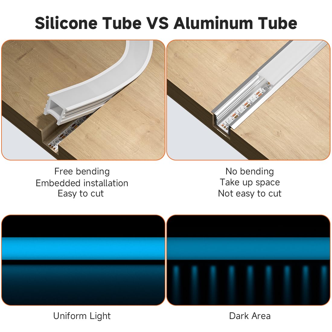 FCOB T1212 3M Neon Silikon Profile Milchweiß Silikon Kanal 120°Flexibel Auflichtbeleuchtung für ≤10mm COB SMD LED Streifen(Nicht inhalt LED Streifen)