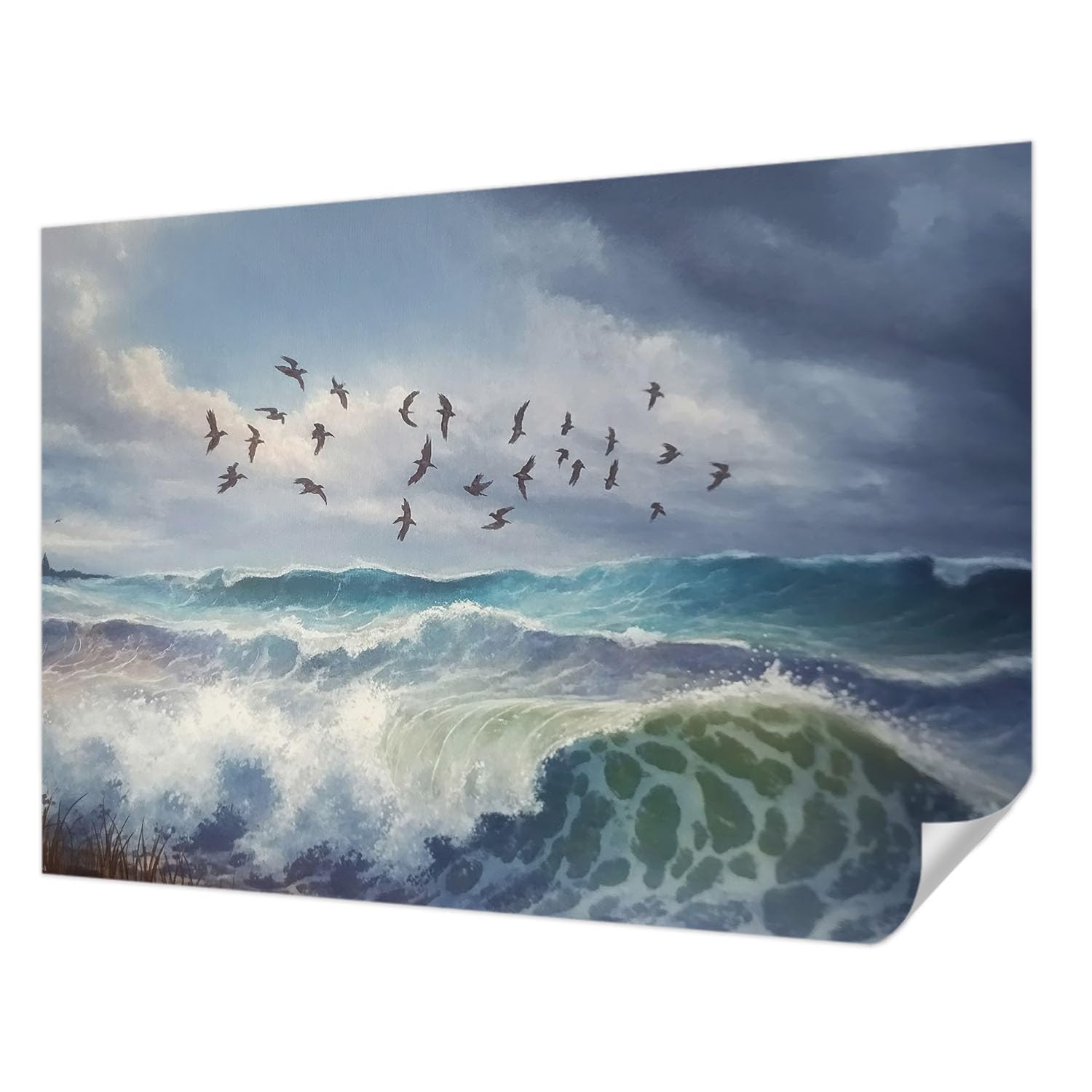 Papier peint auto-adhésif vagues de la mer : finie la colle, pose propre et facile