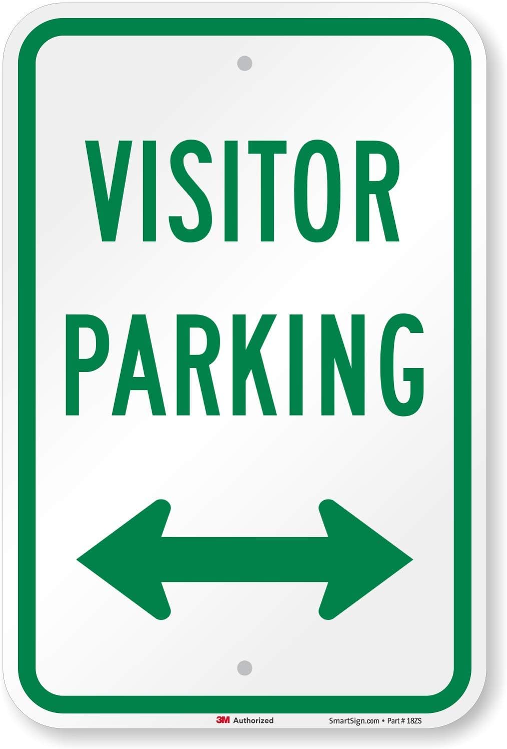 SmartSign "Visitor Parking" Sign with Bidirectional Arrow | 12" x 18" 3M High Intensity Grade Reflective Aluminum