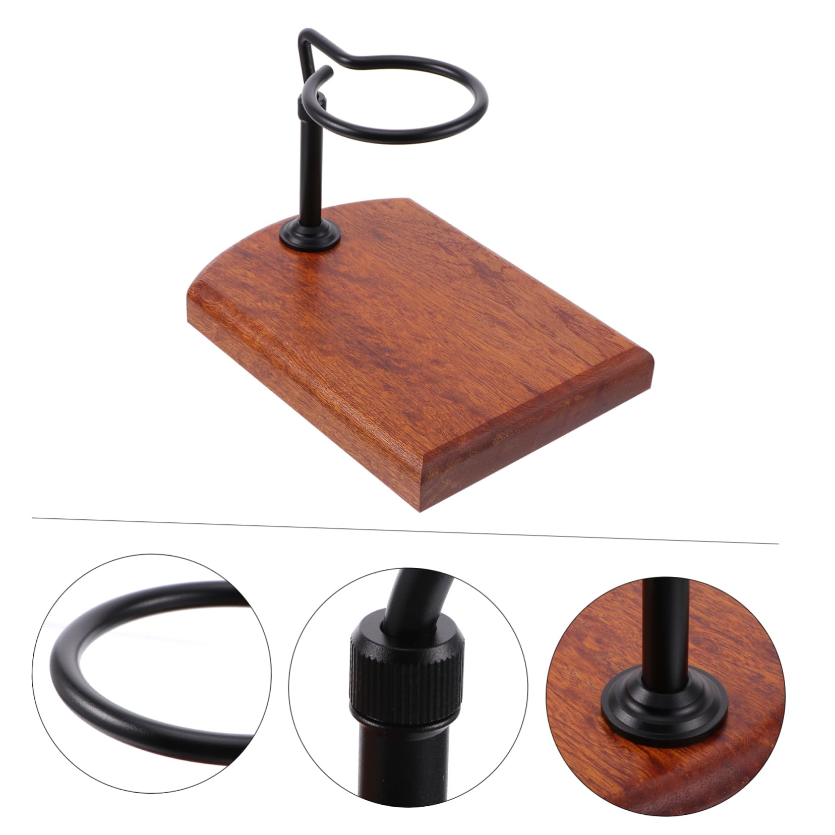 WHAMVOX 1pc Wood Base Coffee Dripper Stand Non- Pad Hand Coffee Filter Holder for Drip Brewing and Mugs for