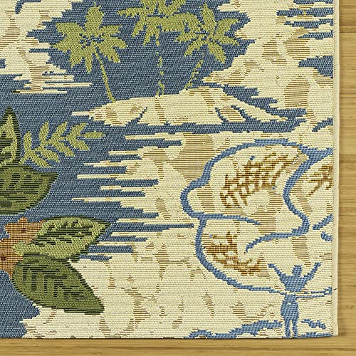 Gertmenian Premium Printed Indoor Outdoor Rugs by Reyn Spooner - 8x10 Ft Large, Soft, Durable, & Washable Tropical Rugs for Deck, Patio or Living Room - Pacific Paradise, Multi