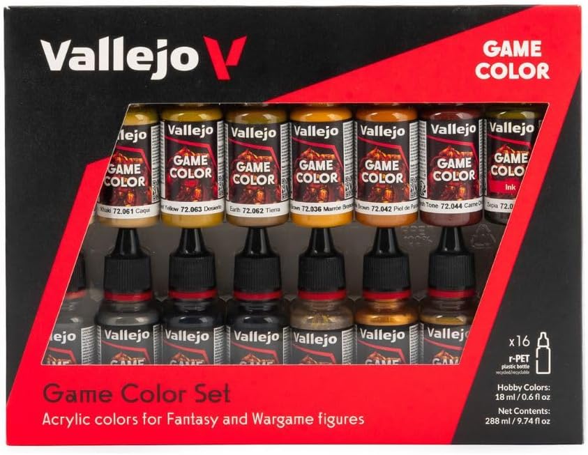 72291 - Leather and Metal Acrylic Paint Set -16 x Assorted 17millimeter Colour