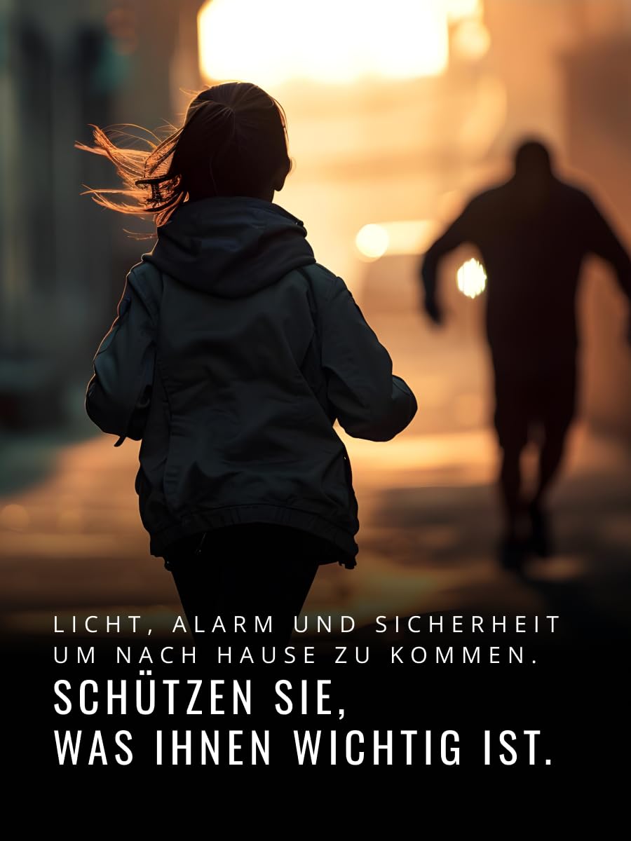 Suprabeam M6xr BodyGuard - Linterna de seguridad con luz estroboscópica y alarma de 120 dB, 2000 lúmenes, luz LED para protección y seguridad, recargable, incluye caja de regalo
