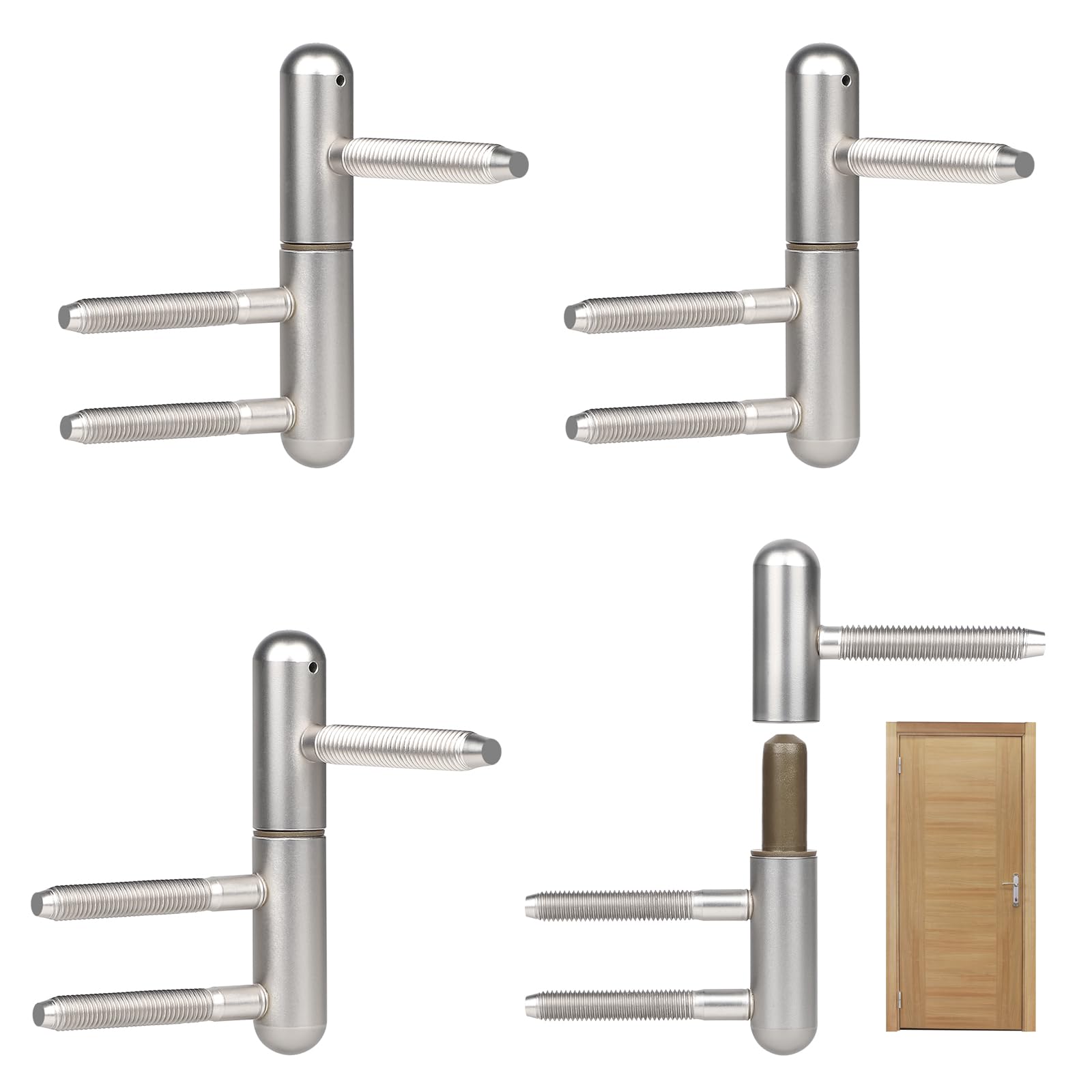 Charnières de porte en bois EFUTURETIME argentées au mouvement fluide et durable