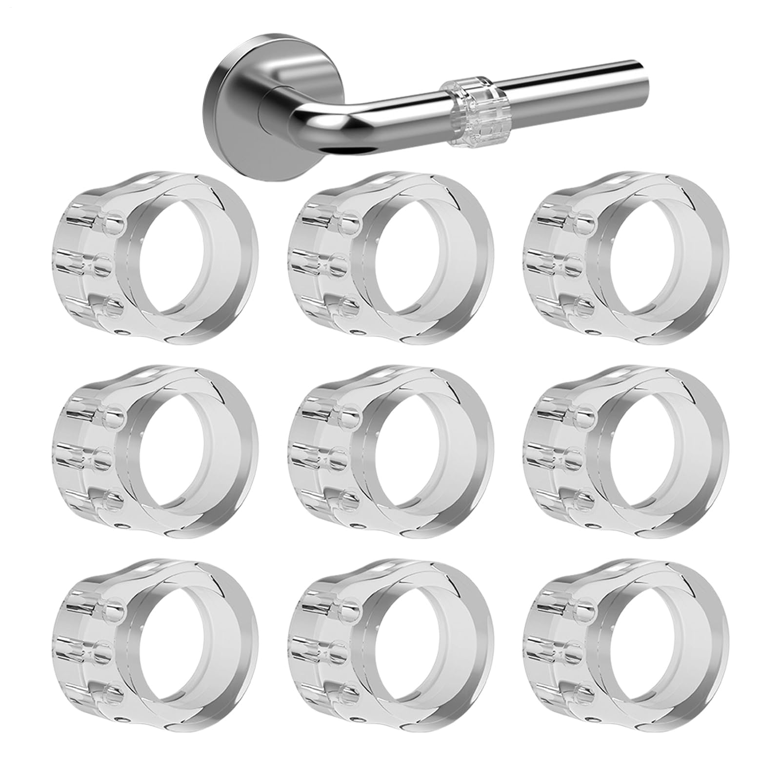 Door Handle Stopper - 9X Transparent Door Handle Bumper | Silent Rear Blocker Shock Guard Invisible Suction Buffer for Home Bedroom
