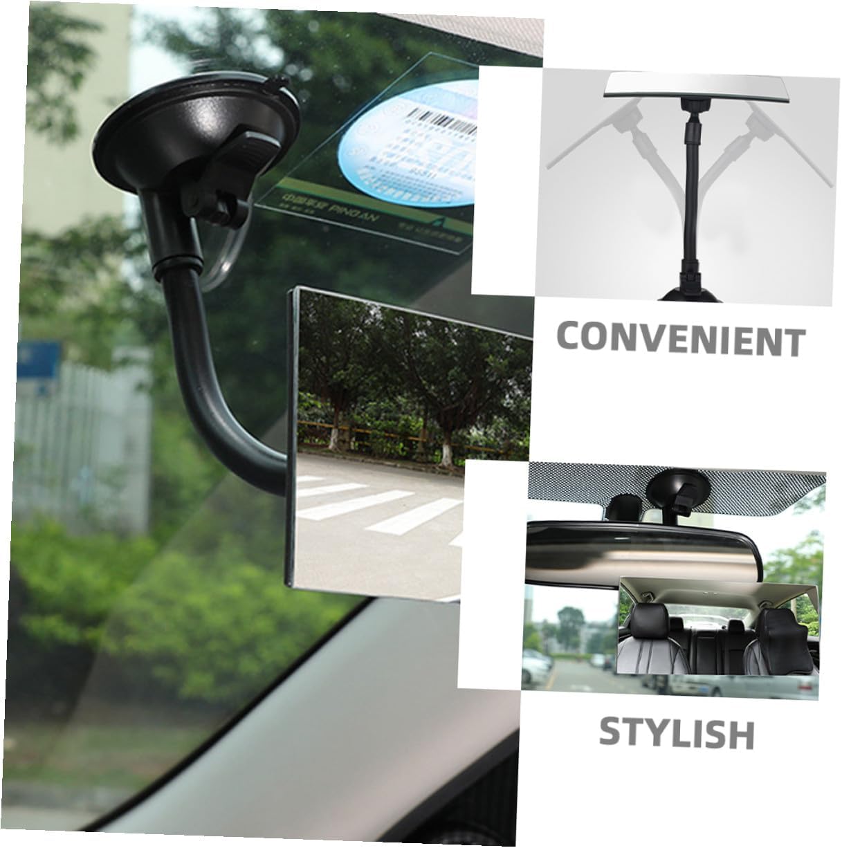 Holibanna 2pcs Rearview Mirror for Car with Suction Cup Car Rear View Mirror for Backseat Observation