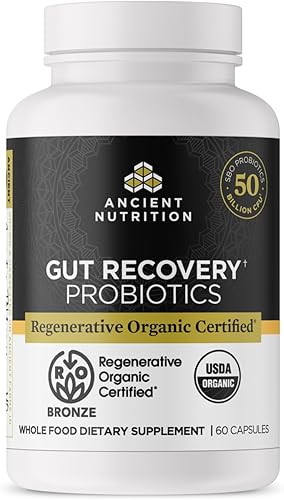 Ancient Nutrition Probióticos regenerativos orgánicos certificados para la recuperación intestinal, probióticos para la recuperación intestinal,