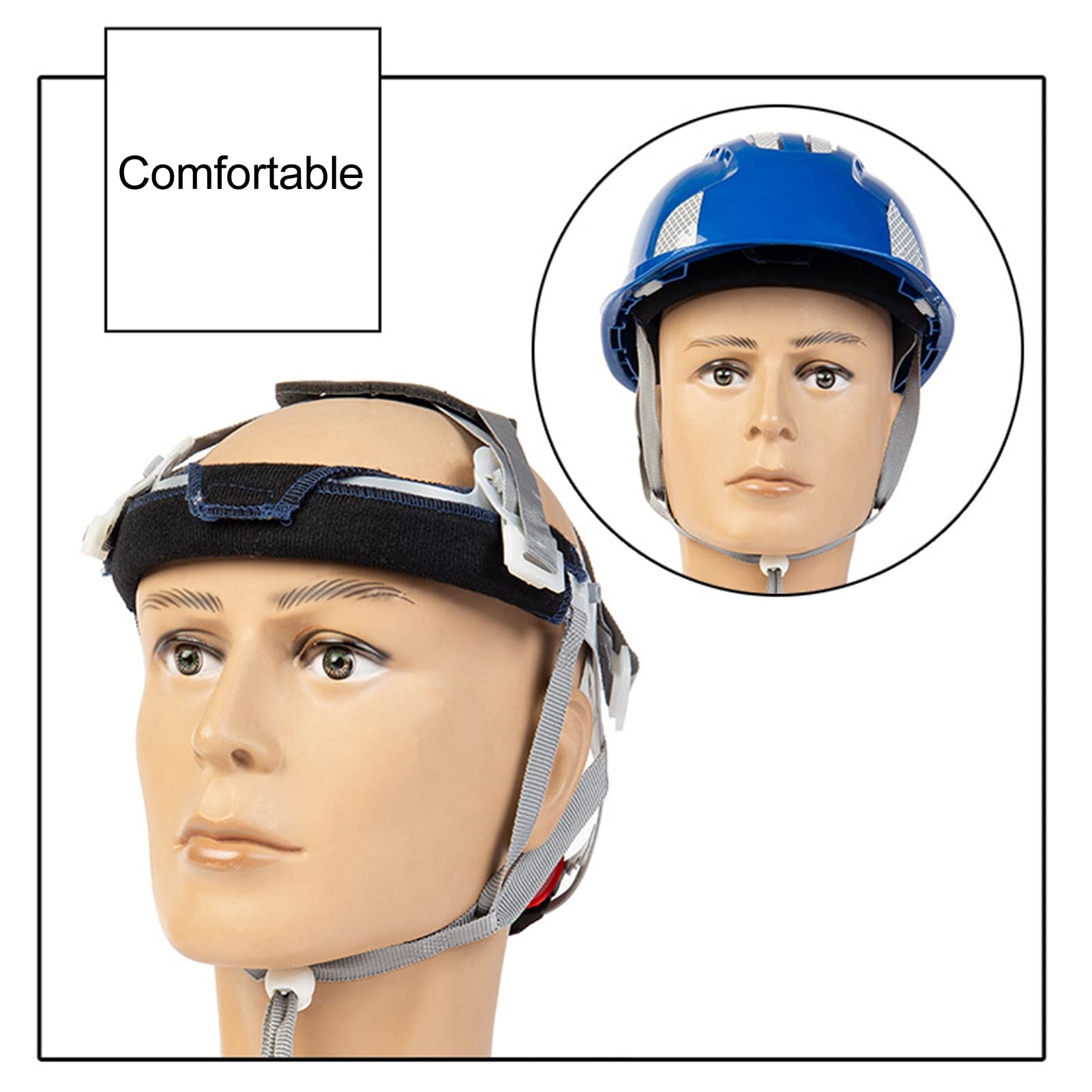 2 Fasce Per Casco In Cotone - Morbide, Traspiranti E Lavabili - Per Elmetti Protettivi Da Lavoro - Foto 7