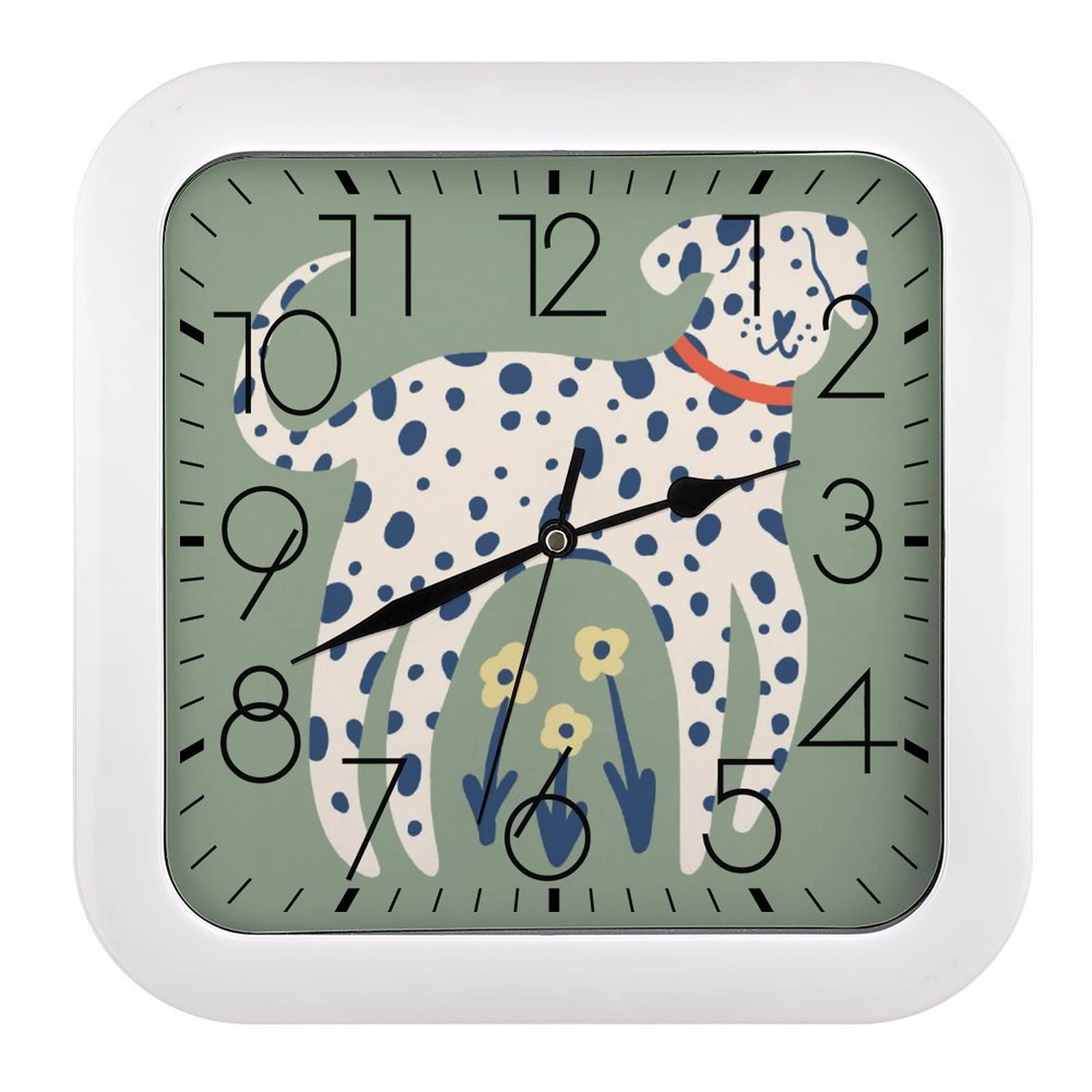 Horloge Dalmatien pour cuisine et salon une touche déco carrée 26cm