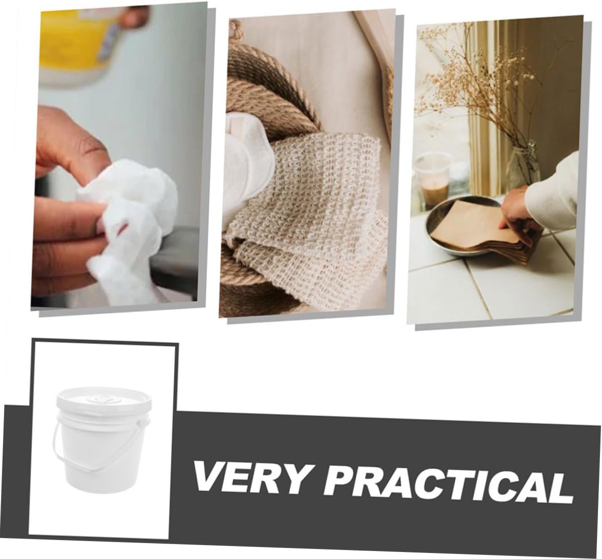 2pcs Plastic Baby Wipe Container with Lid Portable Wipes Holder for Car and Bathroom Reusable Wet Towel Dispenser Bucket for Baby Care and Storage