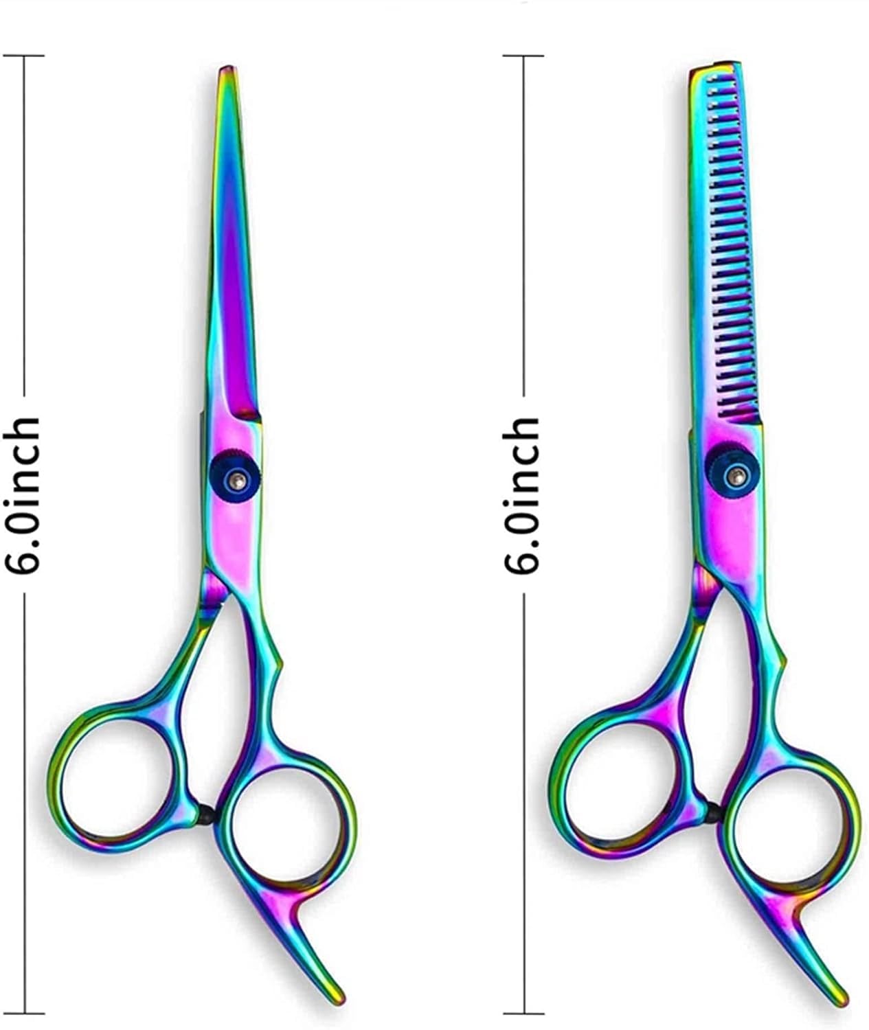 CrEev Haarschere, professionelle Friseur-Haarschneide-Effilierschere, Friseurschere für die Pflege von Haarwerkzeugen, 6-Zoll-Violett-Pflegeschere (Farbe: 2) (Violett B)