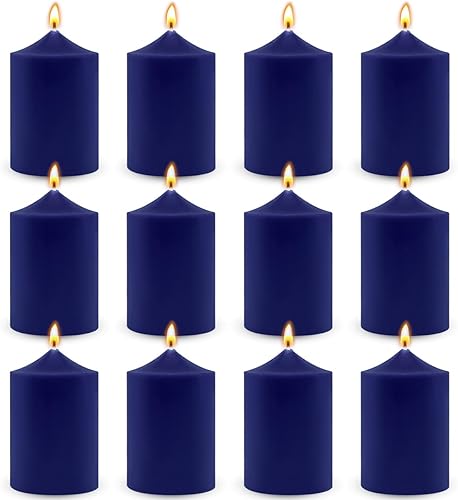 MISSYO Vela de Adviento de 2 x 3 pulgadas, 9 velas de pilar cónico púrpura y 3 rosas, velas de grasa sin humo y sin goteo para Adviento Navidad y