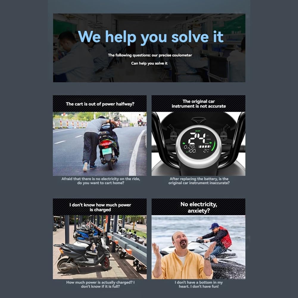 WiFi Coulomb Meter RV Battery Monitor Battery Capacity Indicator Tester Power Volt-Ammeter for All Batteries A