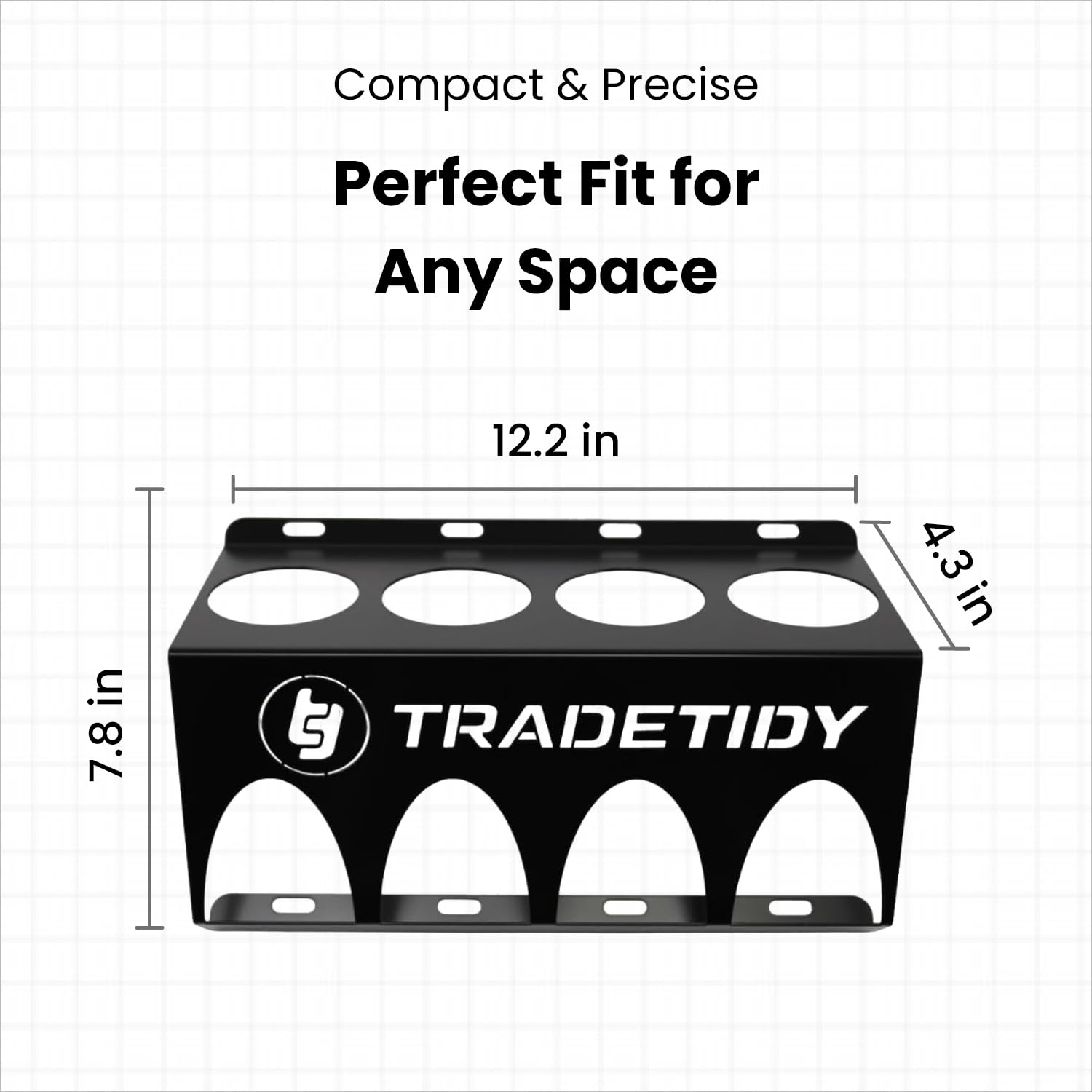 Tradetidy Supporto per bombolette spray, ideale per furgoni, garage, officine, realizzato in acciaio (nero)