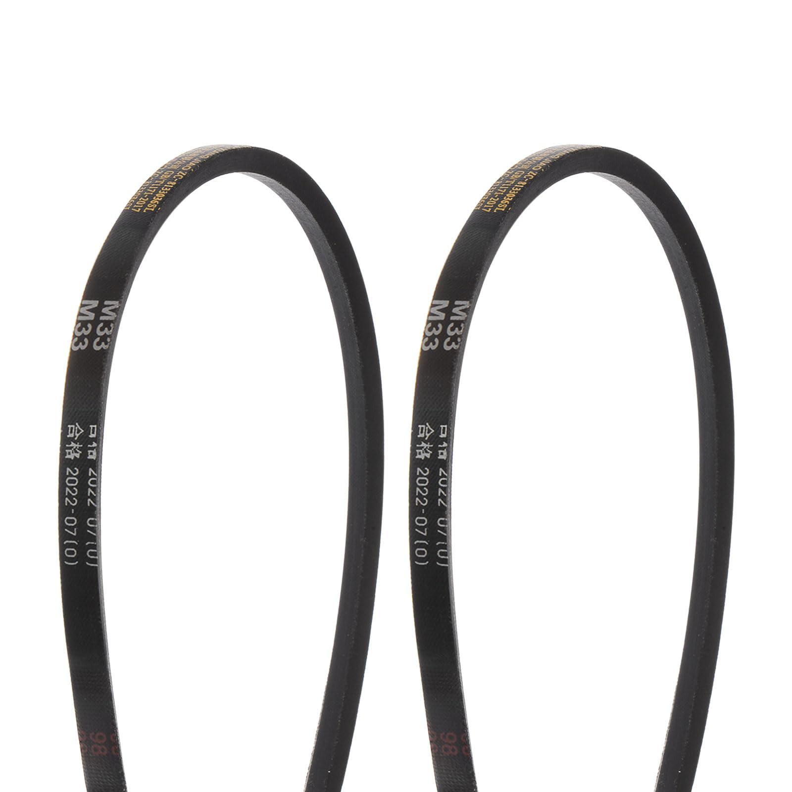 HARFINGTON 2Pcs M-33 Rubber V Belt Drive Transmission Belt 33" Pitch Girth 10mm Width 5.5mm Height JIS Standard Industrial Power Belt for Machinery