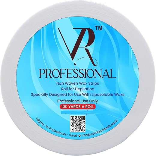 VR Professional Non-Woven Wax Strip Roll for Hair Removal | 100 Yards Salon Waxing Paper Roll | Strong Grip &amp; Soft Fabric ...