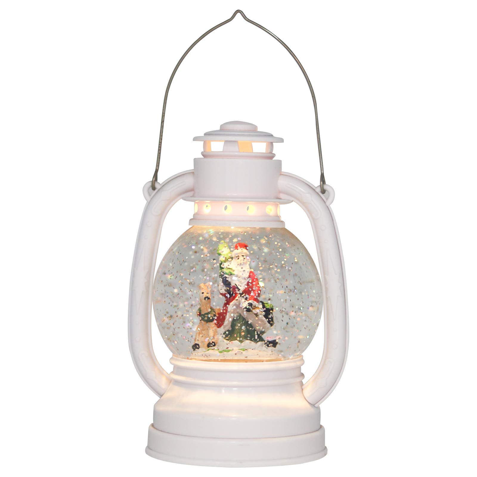 Buy Elcele Christmas Snow Globe Lantern Spinning Water Glittering Santa