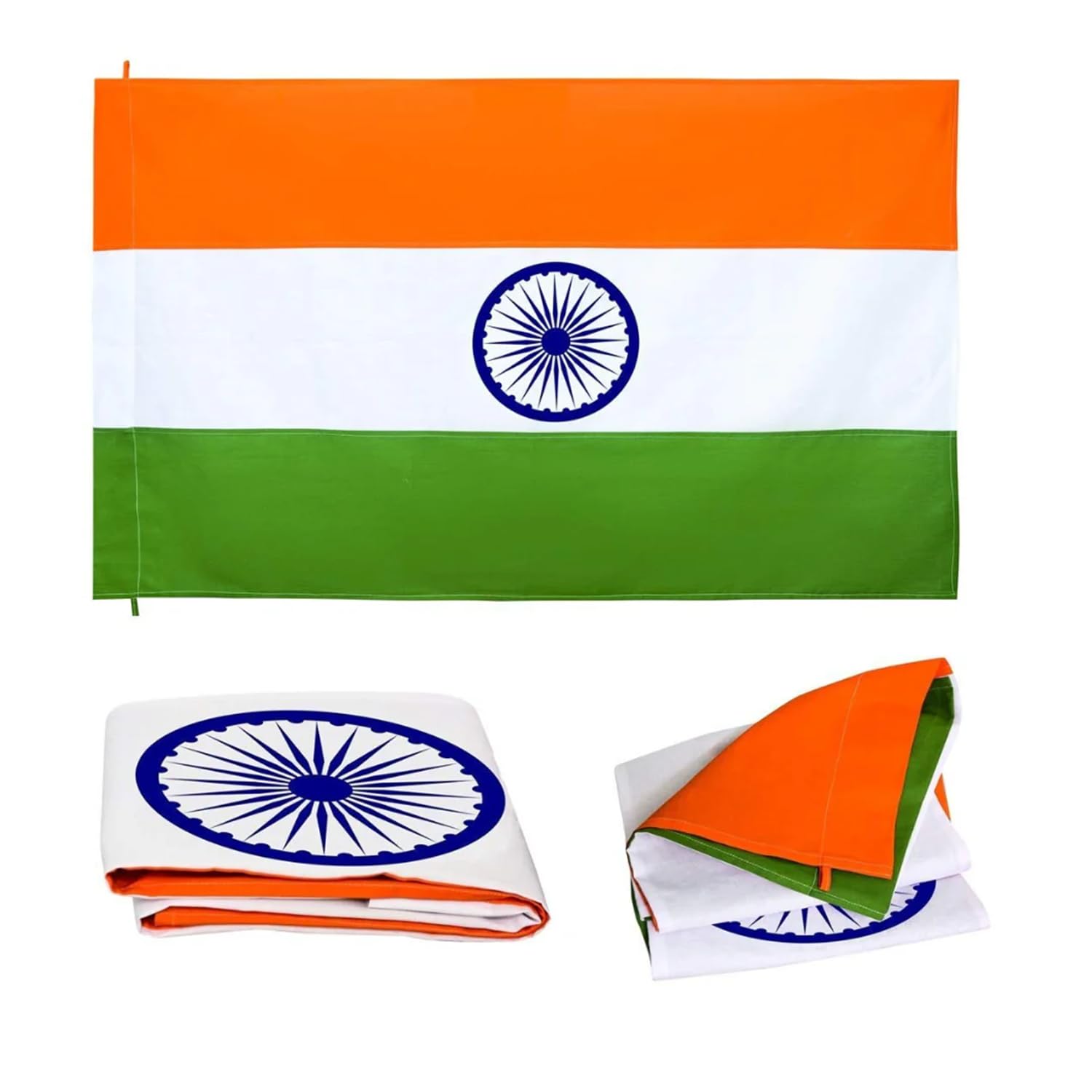 Mr. Carve Indian Flag | Suitable for Indoors and Outdoors | Polyester | Both sides Printing | All Weather Fabric | Fade Proof, Hand Stitched and Durable | Har Ghar Tiranga (40 x 60 Inch)