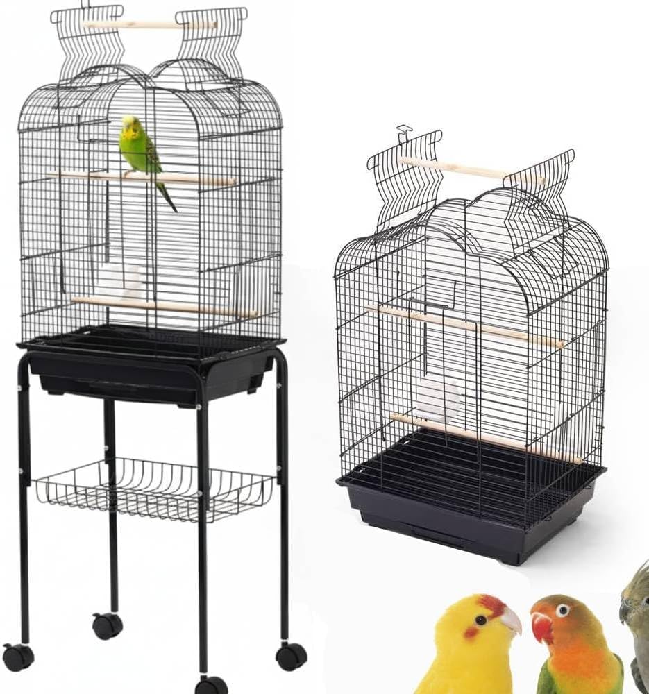 Amazon | iimono117 鳥かご インコ 大型 スタンド付き (高さ140×幅46