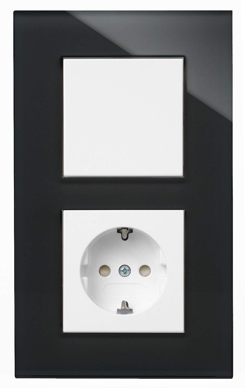 Kopp Glas-Abdeckrahmen 2-Fach schwarz für Schalterprogramm Athenis und HK07 405405004, Glas schwarz