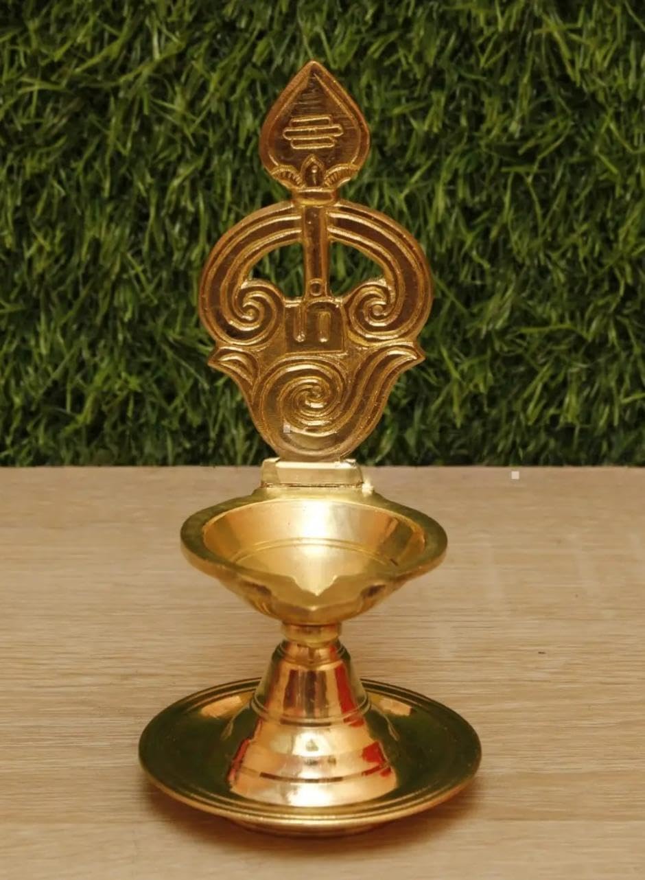 Brass Om Vilakku | Muruga Vel Diya | Oil Lamp with Stand