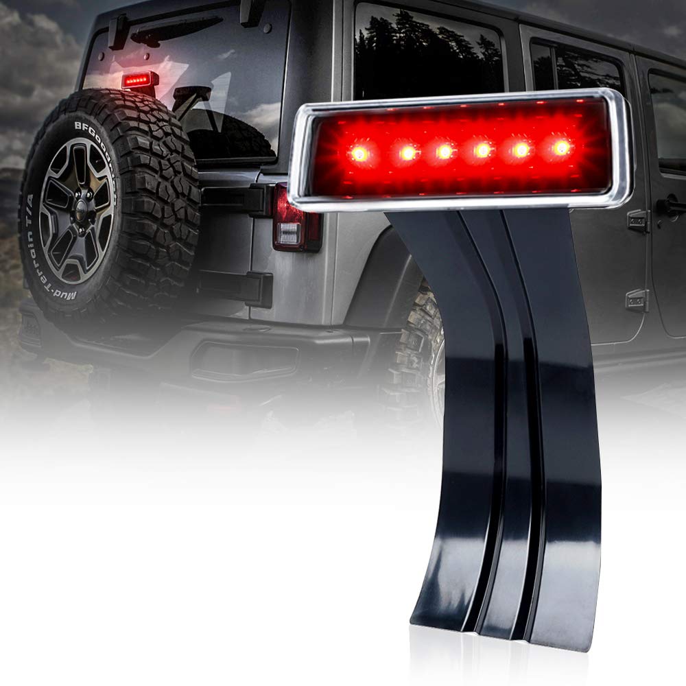 High Mount LED Clear 3rd Brake Light Compatible with 2007-2018 Jeep JK JKU