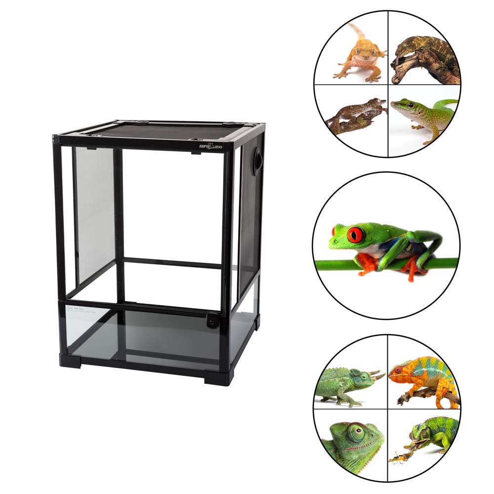 ReptiZoo Terrario de Cristal 45 x 45 x 60 cm con Puerta giratoria, Desmontable. RK0110NS (sin Contenido).