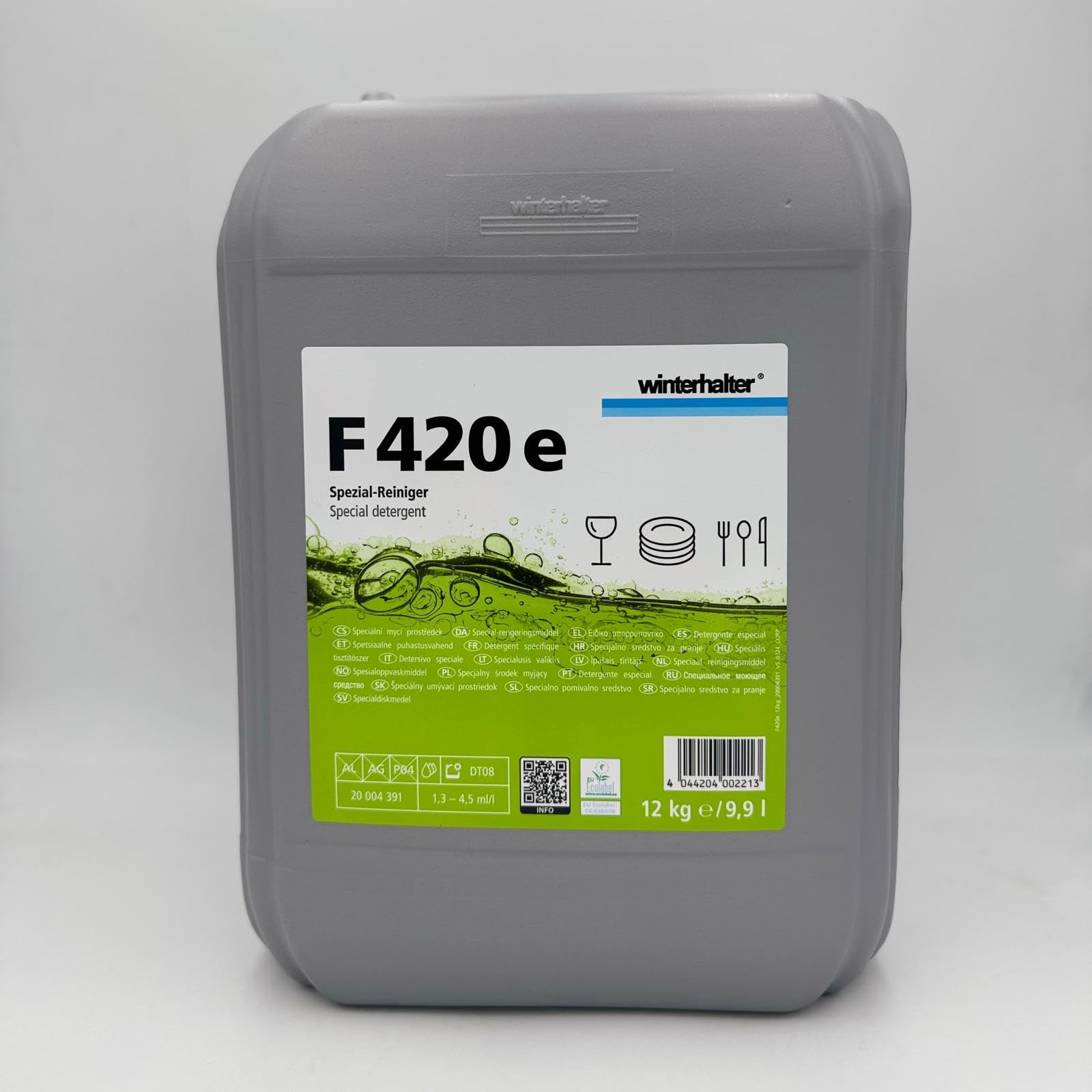 Winterhalter Detergente Professionale Lavastoviglie Industriale - Kit 3 Pezzi (2x F420e Detergente Liquido + 1x B100N Brillantante) - 6.7 L Detersivo Liquido per Ho.Re.Ca.