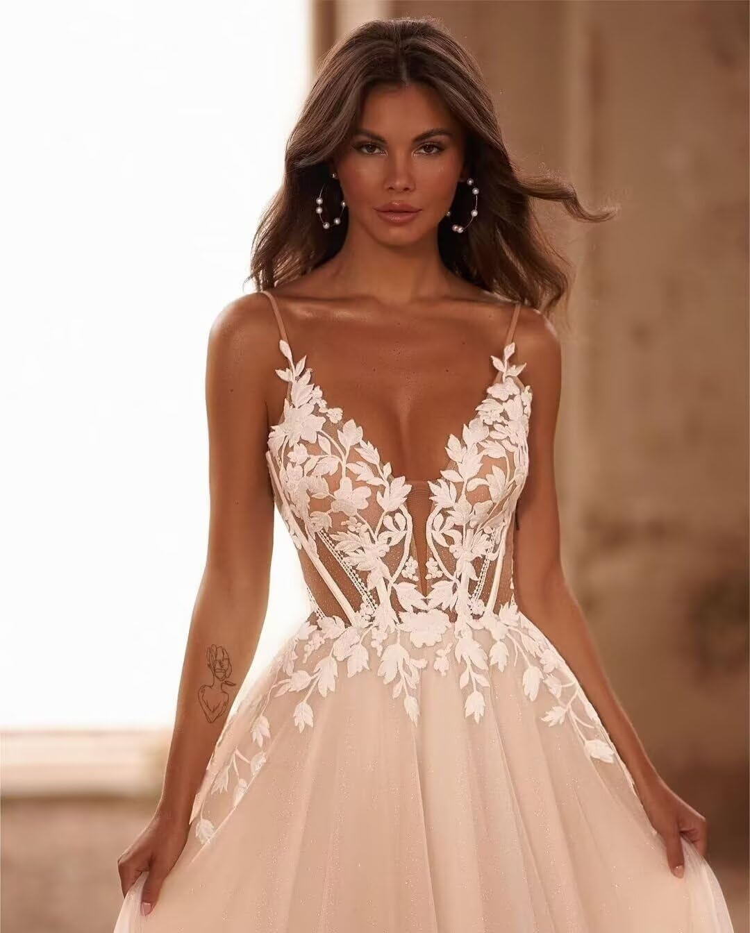 Tulle Lace Wedding Dresses for Bride 2026 Mermaid Off Shoulder A-line V-Neck Beach Wedding Bridal Gowns for Women