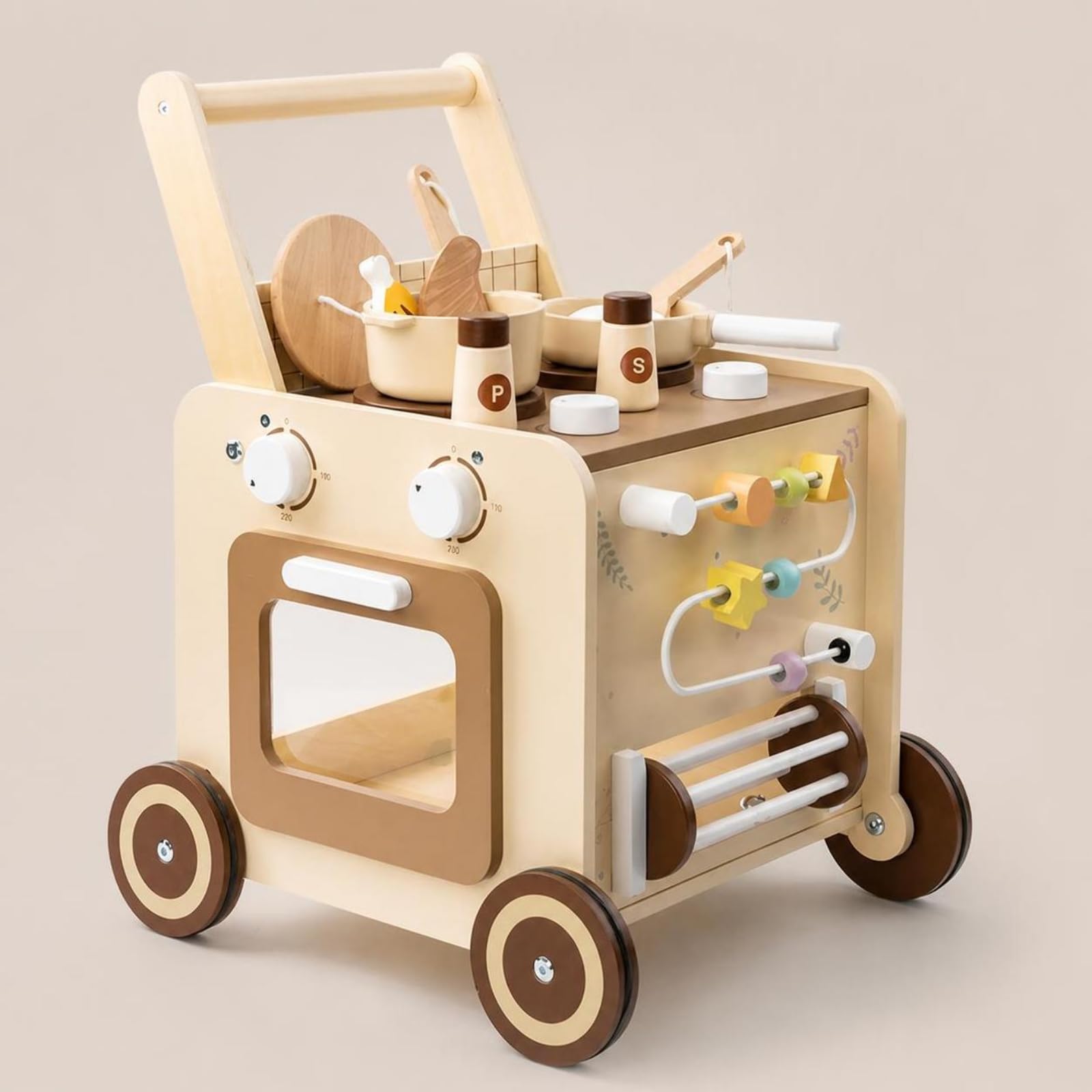 Cocinita Juguete con Ruedas Sensorial | Multiactividad, caminador Actividas para Bebé, Seguro, caminador, Hogar, Bloques