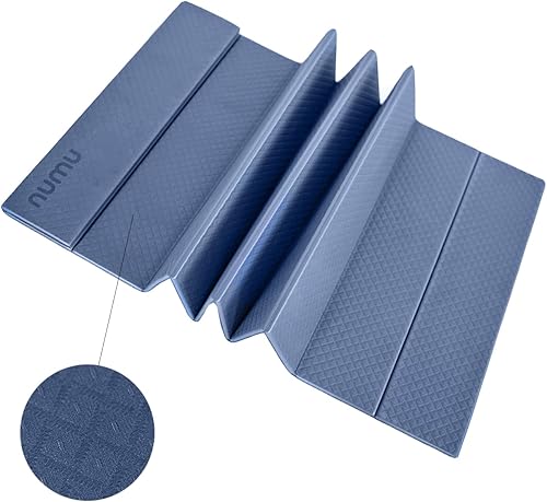Numu Esterilla de yoga plegable con correa de transporte de yoga, antideslizante, ligera y portátil de 14 pulgadas de grosor, perfecta para un fácil