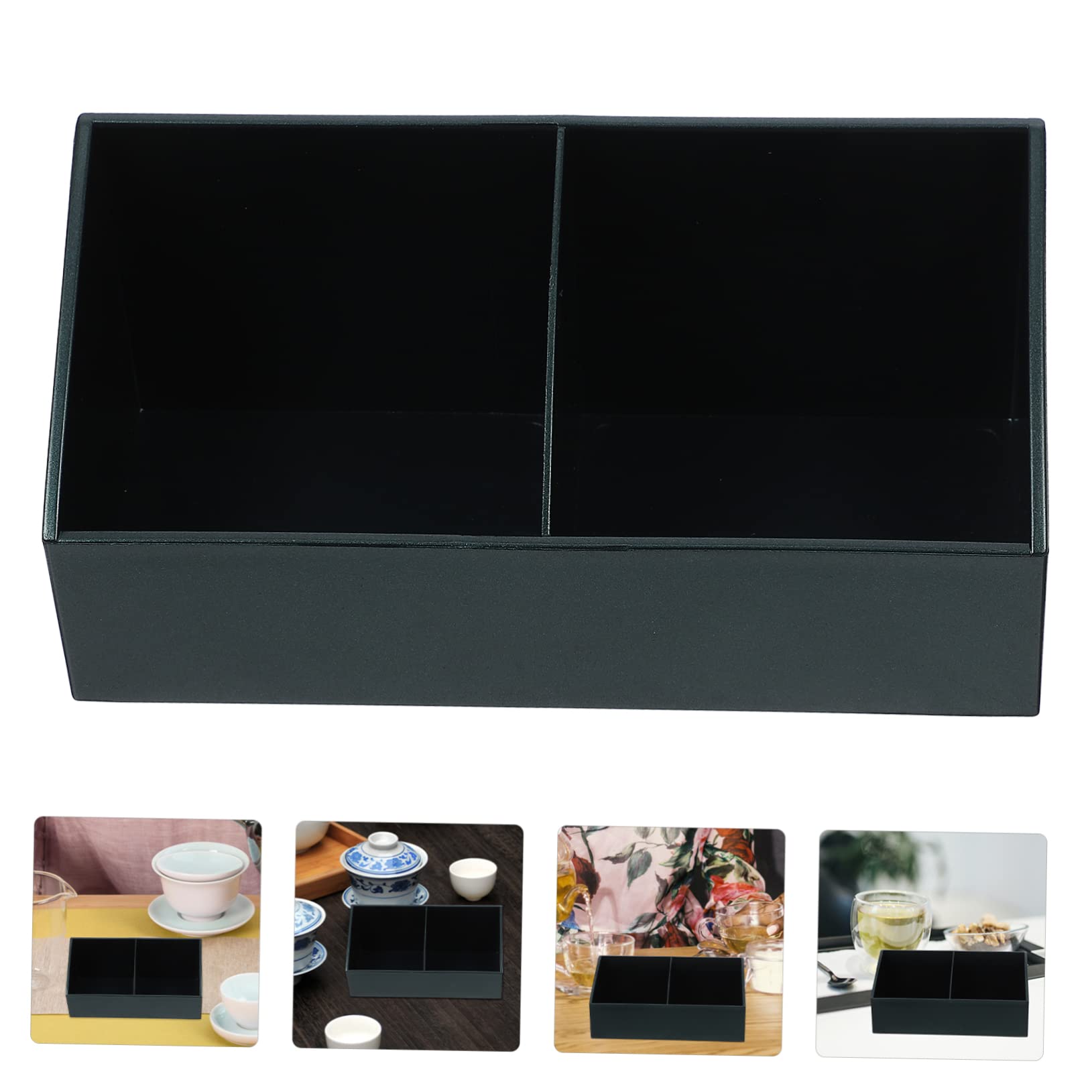 OKUMEYR 3pcs Restaurant Compartment Tea Box Organizer for Tea Bags Sugar Packets and Items Elegant Storage for Hotels and Coffee Stations