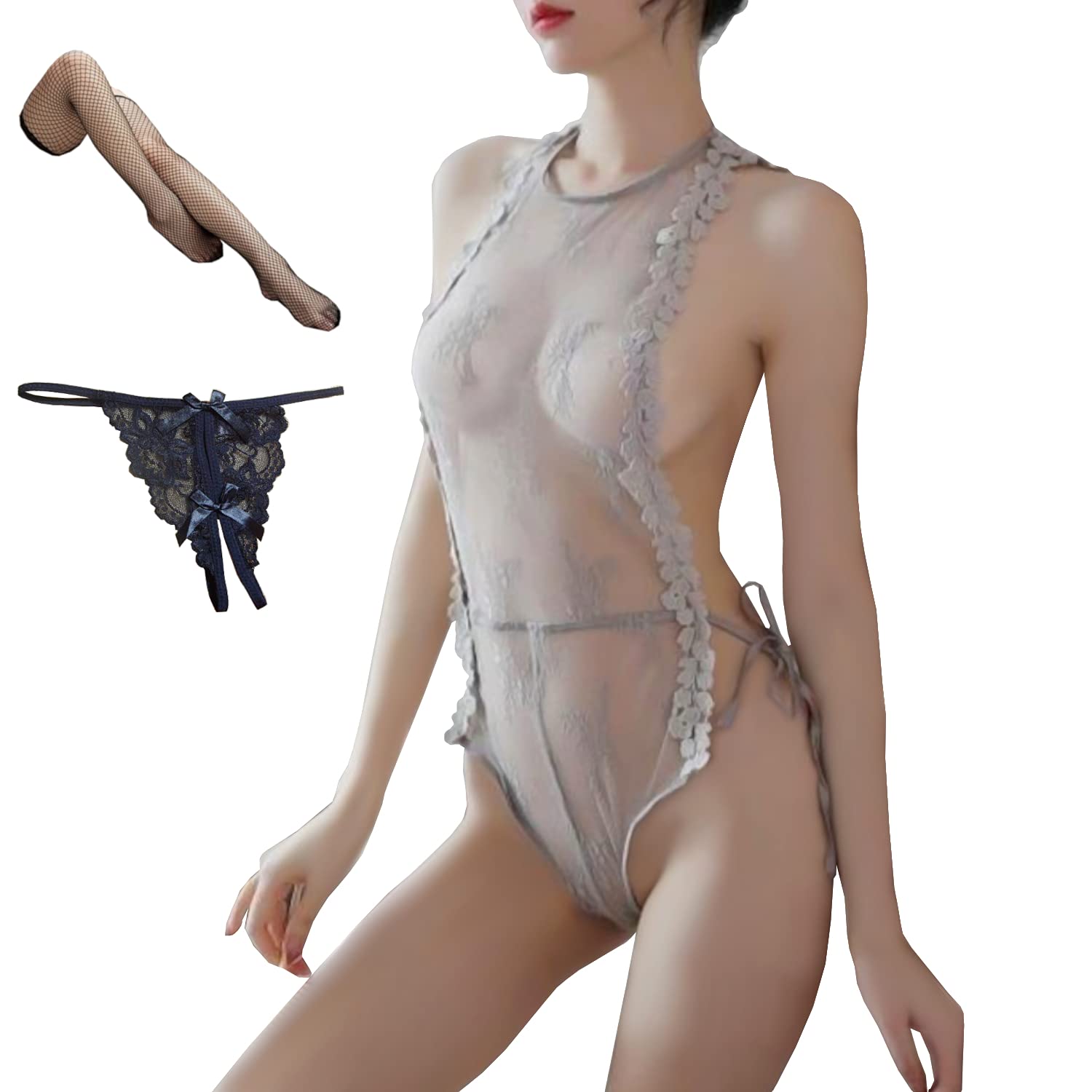 透けレオタード 熟女 Amazon.co.jp: OLYOLY【3点セット】過激なOLさんの透け透けハイレグレオタード セクシーコスプレ下着 ランジェリー 透ける水着  シースルーレース Tバック ニーハイ (03 グレー) : ドラッグストア
