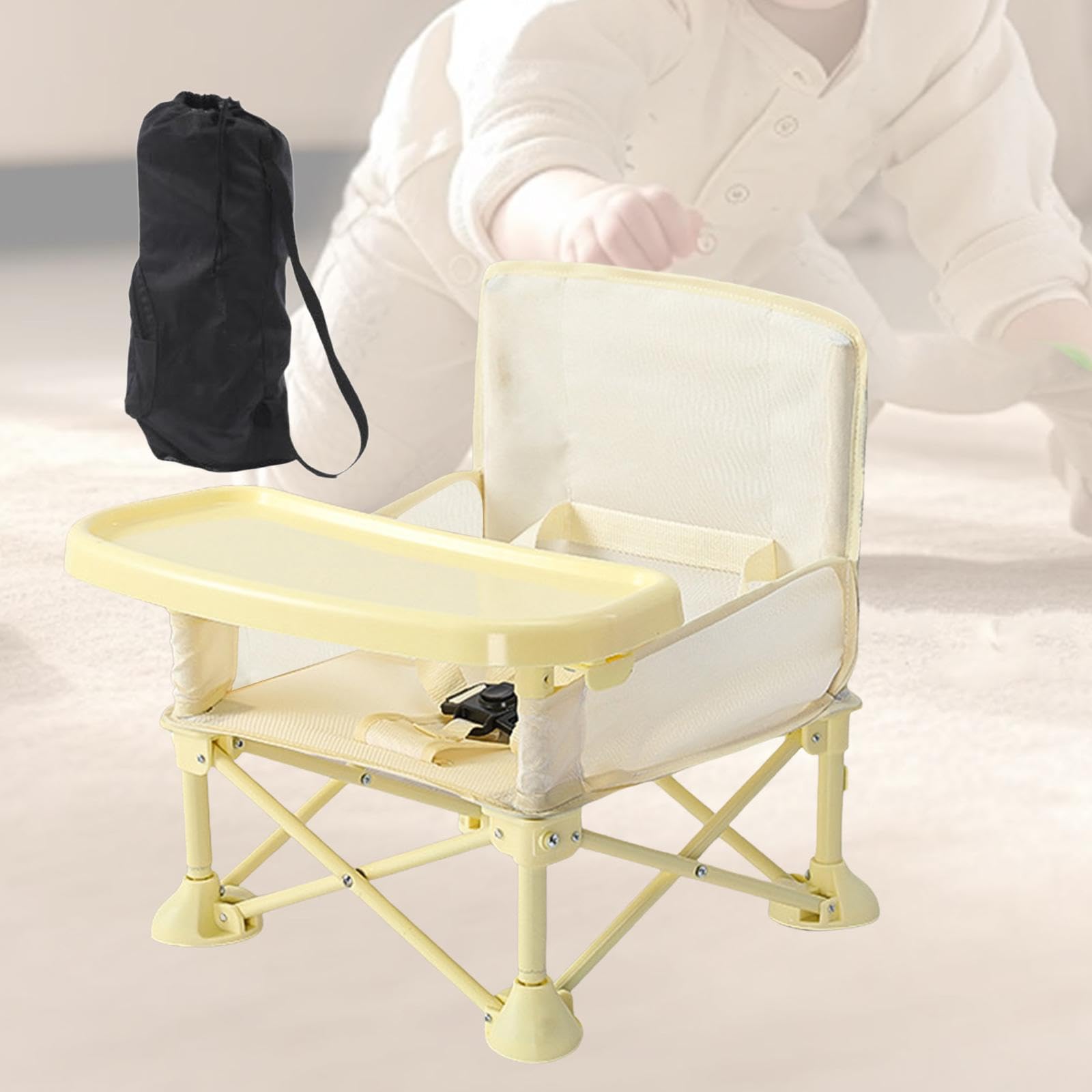 Silla Infantil, Silla de Comedor para Bebés, Silla Elevadora Plegable para Bebés Y Niños, Amarillo, Individual