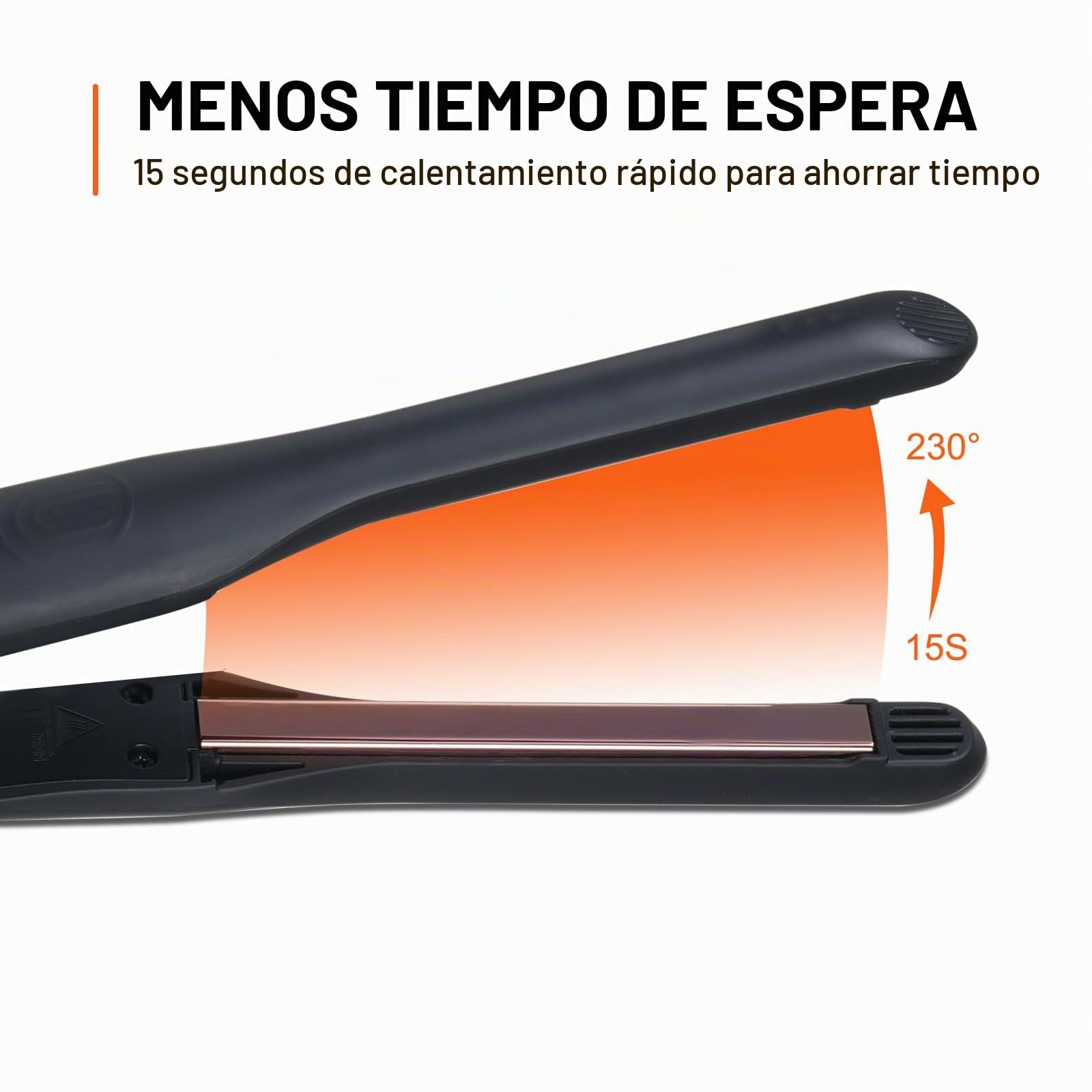 Mini plancha de pelo profesional, Alisador de pelo Para Cabello Corto, Barba y Flequillo, Calentado Rápido de 15s y 80-230 ºC, Pantalla LCD, Rizador Estrechas de 10 mm, Apagar Automáticamente