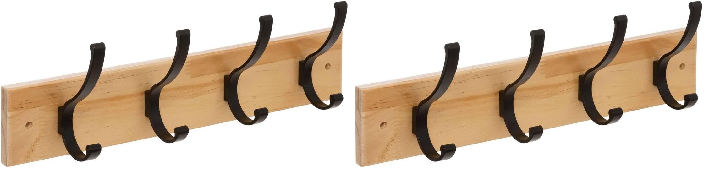 Patère 4 têtes Bois Metal portemanteau mural design pour rangement maison et dressing