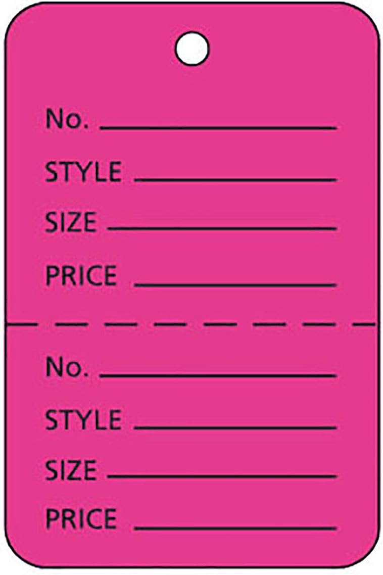 SSWBasics Retail Price Tag - Flamingo Pink - Unstrung - 1¾ W x 1? H - Box of 1,000-