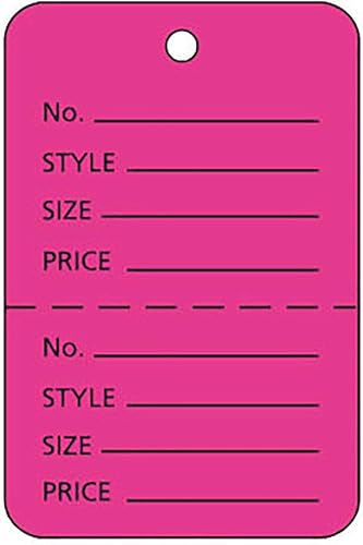 SSWBasics Etiqueta de precio al por menor - Rosa flamenco - Sin ataduras - 1¾" W x 17" H - Caja de 1,000-