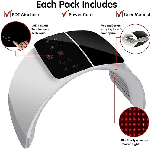 Miniatura 7 de Máquina facial de la belleza del R-eyuvenation PDT A-nti-Aging de la piel de la terapia del color de la luz 3 del LED