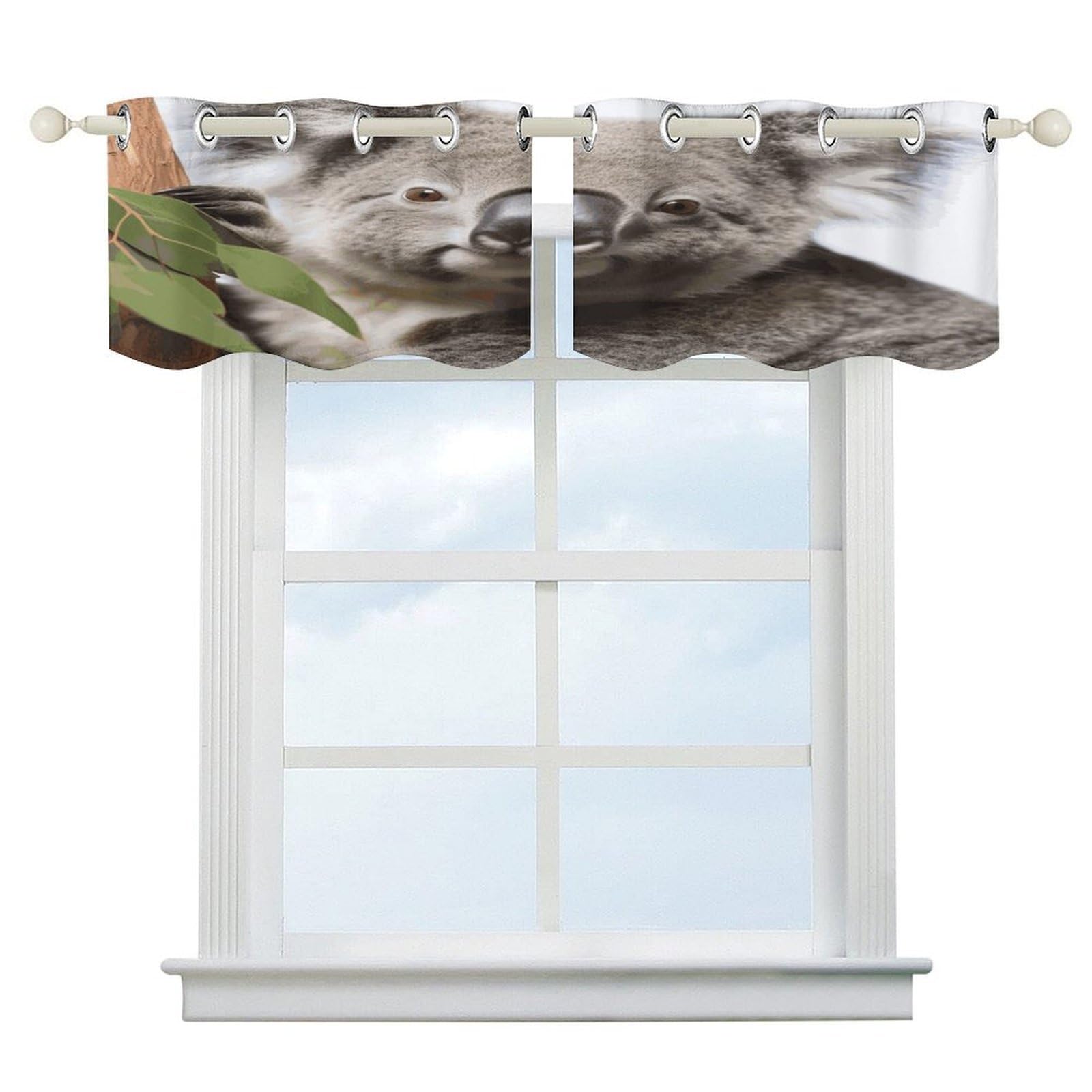 Fekiloot Style Koala Bear Short Curtains Valance Curtain