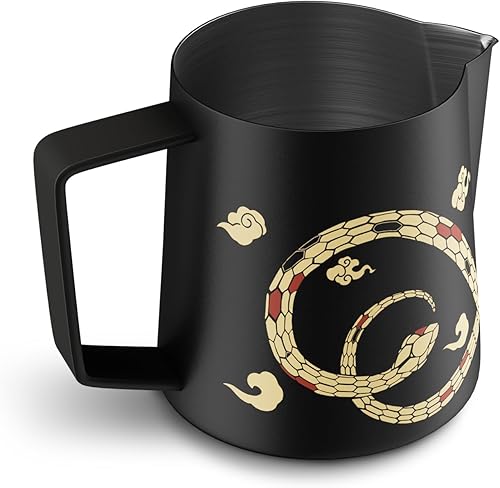 Miniatura 9 de MHW-3BOMBER Jarra para cocinar al vapor con leche de acero inoxidable, para café con leche, capuchino, café con leche, taza barista, 20 onzas