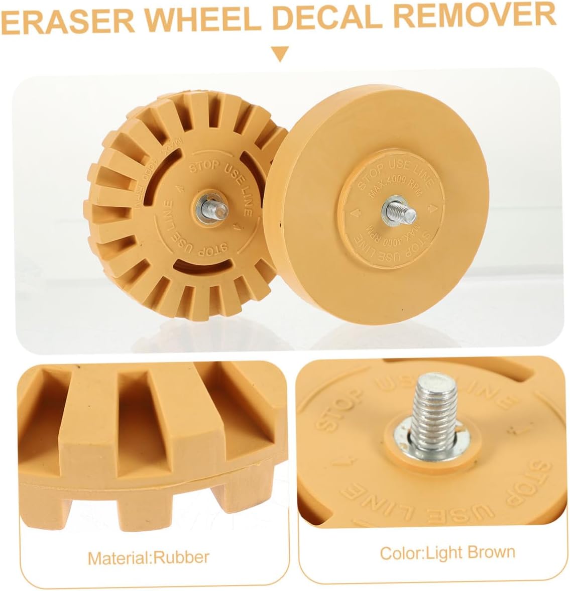 Angoily 2pcs Decal Remover Wheel Eraser Wheel for Motorcycle Adhesive Removal Tool for Stickers Vinyl Decals and Paint Stripes