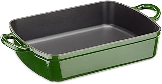 Navaris Cast Iron Casserole Dish - Enameled Oven Baking Pan - Large Enam...