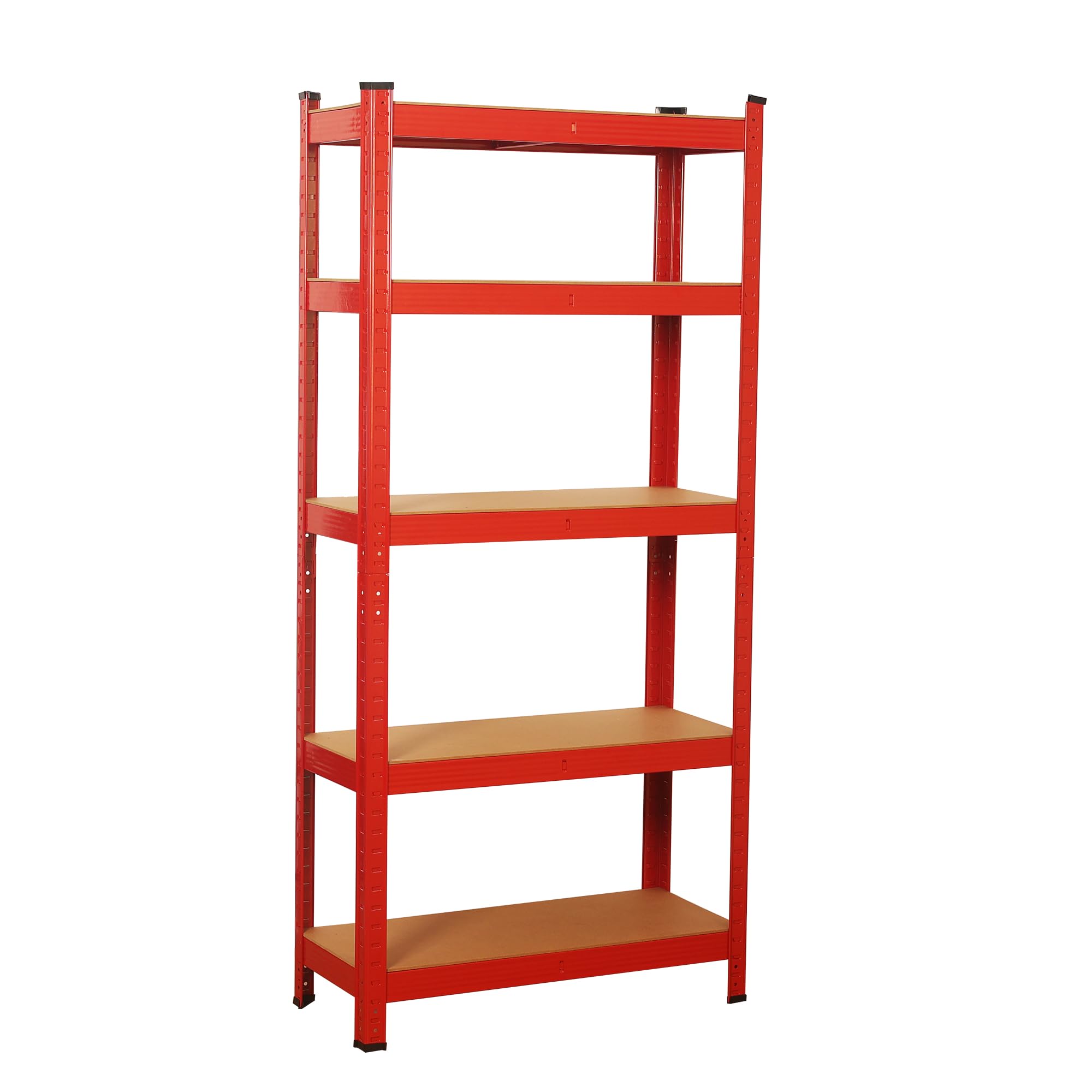 wowsubli Garage Shelving Units 5 Tier, Heavy Duty Storage Racking Shelf with Metal Boltless for Workshop Warehouse Office(Red,70x30x150cm) — image 1