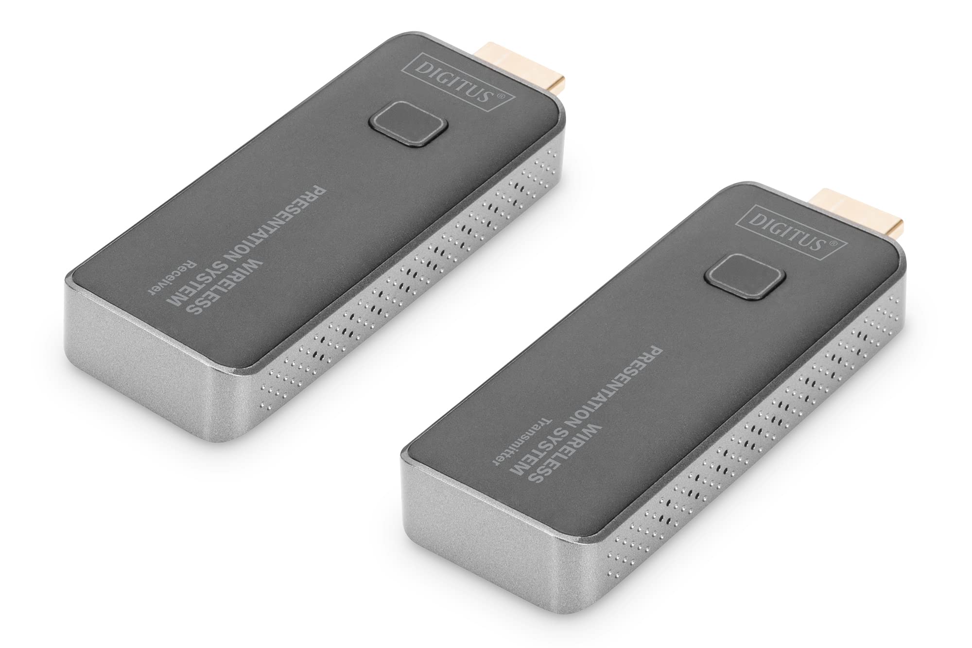 DIGITUS DS-55319 Click & Present Mini - Sistema de presentación inalámbrico - BYOD: portátil, Tableta, Smartphone - No Requiere aplicación/Controlador - True Plug & Play - Plata/Negro