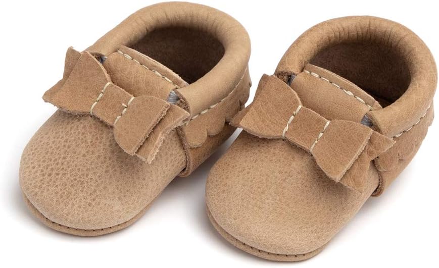 Freshly Picked Newborn Baby Girl Shoes, Ballet Flat Bow Moccasins